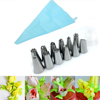 1Pc Silicone Icing Piping Cream Pastry Bag 12PCS Stainless Steel Nozzle Pastry Tips Converter DIY Cake Decorating Tools
1Pc Silicone Icing Piping Cream Pastry Bag 12PCS Stainless Steel Nozzle Pastry Tips Converter DIY Cake Decorating Tools