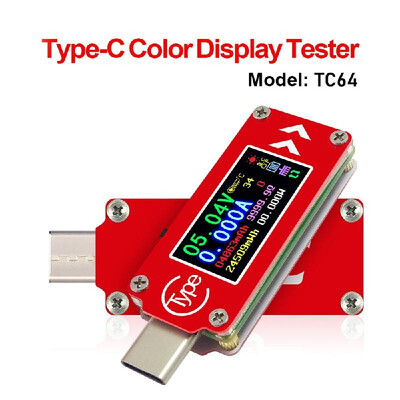 TC64 Type-C Color LCD Display USB Voltmeter Ammeter Voltage Current Meter Multimeter Battery PD Recharge Power Bank USB Tester
TC64 Type-C Color LCD Display USB Voltmeter Ammeter Voltage Current Meter Multimeter Battery PD Recharge Power Bank USB Tester