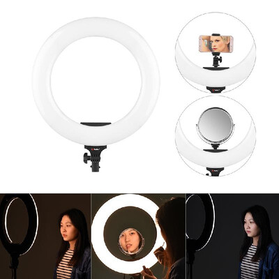 Tolifo R-48B 18 inch Dimmable SMD LED Ring Light 48W 3200K-5600K Bi-Color Video Light with Phone Holder Makeup Mirror CRI 95 for
Tolifo R-48B 18 inch Dimmable SMD LED Ring Light 48W 3200K-5600K Bi-Color Video Light with Phone Holder Makeup Mirror CRI 95 for