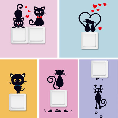 Luochu Luxchic cat creative switch stickers 5 Pack removable living room bedroom switch decorative wall stickers
Luochu Luxchic cat creative switch stickers 5 Pack removable living room bedroom switch decorative wall stickers