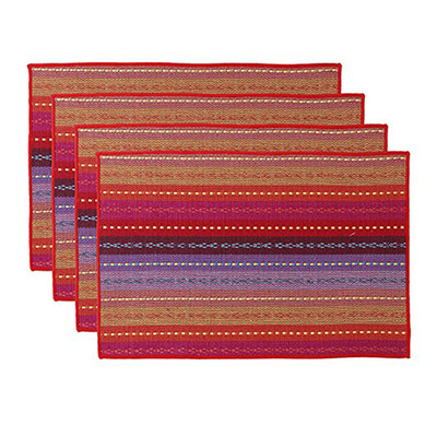 UpperX Woven Cotton Placemat Anti-Slip Heat Insulation Washable Fabric Kitchen Dinner Table Mats Set of 4-18x12inch Red 
UpperX Woven Cotton Placemat Anti-Slip Heat Insulation Washable Fabric Kitchen Dinner Table Mats Set of 4-18x12inch Red