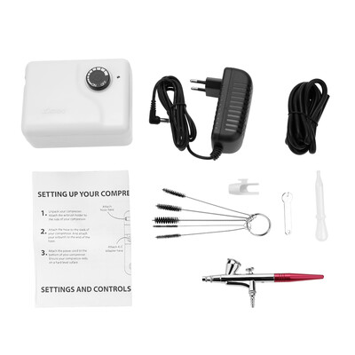 Dual Action Airbrush Air Compressor Kit Air Pump for Art Painting Tattoo Craft Cake Spray Pen Tool Set
Dual Action Airbrush Air Compressor Kit Air Pump for Art Painting Tattoo Craft Cake Spray Pen Tool Set