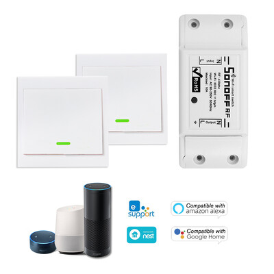 3PCS SONOFF RF Wifi Switch RF 433MHz Compatible with Alexa for Google Home 10A2200W Wireless Switch with Timing Function for Andr
3PCS SONOFF RF Wifi Switch RF 433MHz Compatible with Alexa for Google Home 10A2200W Wireless Switch with Timing Function for Andr