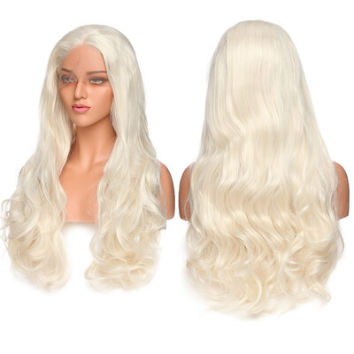 Real Thick Brazilian Lace Front Hair Wig Heat Resistant Long Wigs Pink Gray