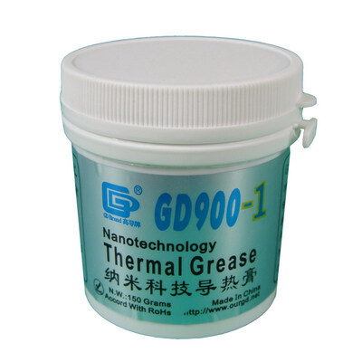 GD Brand GD900-1 Heat Sink Compound Thermal Grease Paste Silicone Containing Silver Gray Net Weight 150 Grams 6.0W/-K CN150
GD Brand GD900-1 Heat Sink Compound Thermal Grease Paste Silicone Containing Silver Gray Net Weight 150 Grams 6.0W/-K CN150