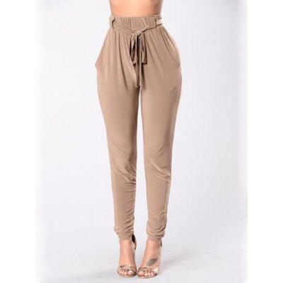 Women Ladies New High Waist Stripe Drawstring Elastic Long Pants Pencil Trousers
Women Ladies New High Waist Stripe Drawstring Elastic Long Pants Pencil Trousers