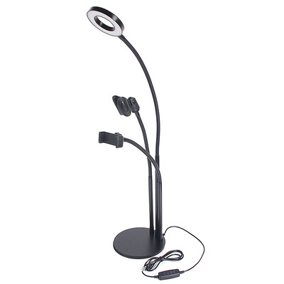 Universal Desktop Cell Phone Holder Flexible Selfie Ring Light Long Arm mpbile phone Clip Holder for Live Recording Black
Universal Desktop Cell Phone Holder Flexible Selfie Ring Light Long Arm mpbile phone Clip Holder for Live Recording Black