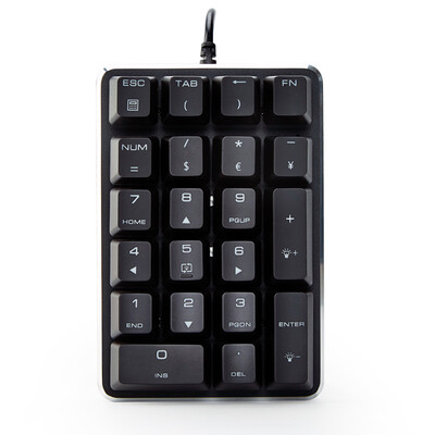 Magic key (magicforce) 21 клавиша мини-механическая клавиатура цифровая клавиатура клавиатура черный белый свет вишня (вишня) зеленый ось финансовый учет с ручным переключателем