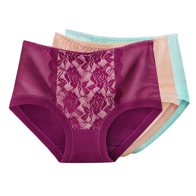 Beautiful&elegant 3 ladies underwear lace waist cotton crotch underwear female autumn&winter paragraph color pink light purple XL code
Beautiful&elegant 3 ladies underwear lace waist cotton crotch underwear female autumn&winter paragraph color pink light purple XL code