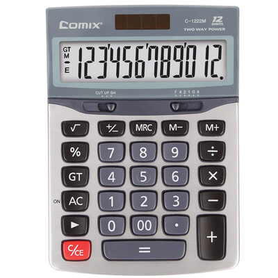 Together COMIX C-1222M Taiwan technology silver durable diamond calculator 12
Together COMIX C-1222M Taiwan technology silver durable diamond calculator 12