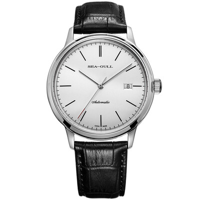 Seagull (SeaGull) watch business single calendar automatic mechanical male watch big three needle white black belt D819.638
Seagull (SeaGull) watch business single calendar automatic mechanical male watch big three needle white black belt D819.638
