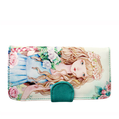 Flowers princess rose girl ladies long wallet trend of literature original beauty package 1504S001 green
Flowers princess rose girl ladies long wallet trend of literature original beauty package 1504S001 green
