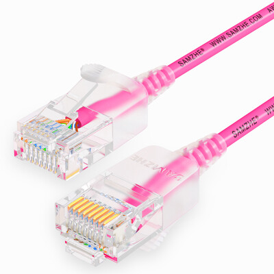 Shanze SAMZHE SZF-8100 super six types of fine diameter CAT6A high purity oxygen-free copper network jumper 8-core twisted-pair high-speed ultra-6 type RJ45 network cable 10 meters pink
Shanze SAMZHE SZF-8100 super six types of fine diameter CAT6A high purity oxygen-free copper network jumper 8-core twisted-pair high-speed ultra-6 type RJ45 network cable 10 meters pink