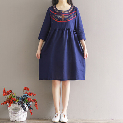 City Plus CITYPLUS Arts & Crafts Retro Embroidery Large Size Sleeve Dress CWQZ173153 Tibetan Blue
City Plus CITYPLUS Arts & Crafts Retro Embroidery Large Size Sleeve Dress CWQZ173153 Tibetan Blue