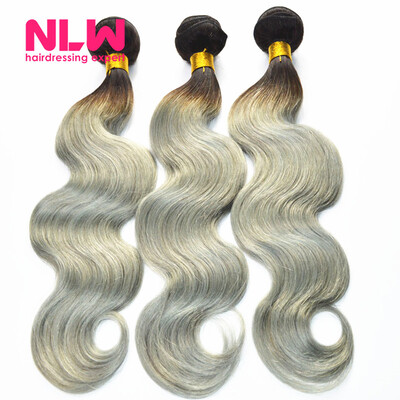 N.L.W. 10A Brazilian virgin human hair 3 bundles Body wave hair extensions Ombre T1B/Gray Hair color
N.L.W. 10A Brazilian virgin human hair 3 bundles Body wave hair extensions Ombre T1B/Gray Hair color