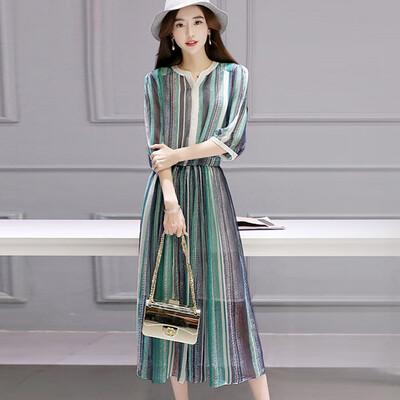 Siberian woman 2017 spring&summer dress female Korean version of the fashion waist is thin loose loose long skirt S71R0642A1553L green stripes
Siberian woman 2017 spring&summer dress female Korean version of the fashion waist is thin loose loose long skirt S71R0642A1553L green stripes