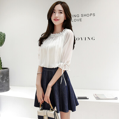 A pond morning 2017 summer dress set wild lapel sexy five-point sleeves short jacket shirt waist was thin big skirt female S71R0304A678XL on the white under the blue
A pond morning 2017 summer dress set wild lapel sexy five-point sleeves short jacket shirt waist was thin big skirt female S71R0304A678XL on the white under the blue