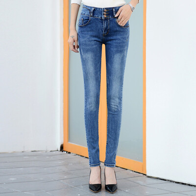 City plus CITYPLUS simple fashion high waist stretch buckle stitching Slim pencil jeans women CWKN16T375 blue 27
City plus CITYPLUS simple fashion high waist stretch buckle stitching Slim pencil jeans women CWKN16T375 blue 27