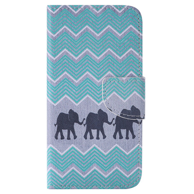 Дизайн слона Кожа PU откидной крышки Кошелек для карты Держатель для SAMSUNG J510 J52016