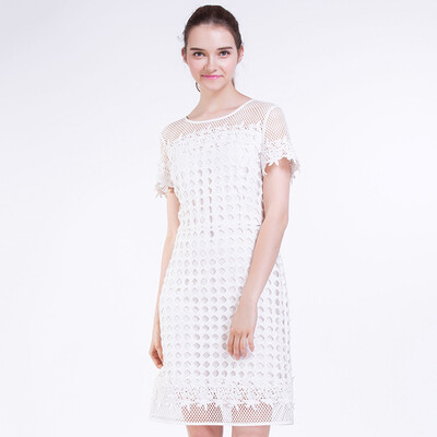 TMi Mystery Women's Summer Lady Lace Hollow Кружевное платье с коротким рукавом 162113 White M
TMi Mystery Women's Summer Lady Lace Hollow Кружевное платье с коротким рукавом 162113 White M