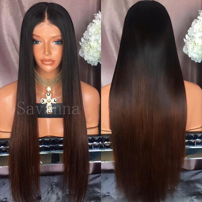 New Arrival Glueless Full Lace Wig Two Tone Ombre Lace Front Wigs Brazilian Virgin Hair #1b/#33 Silky Straight Human Hair Wigs
New Arrival Glueless Full Lace Wig Two Tone Ombre Lace Front Wigs Brazilian Virgin Hair #1b/#33 Silky Straight Human Hair Wigs