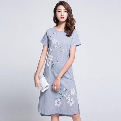 Sibara House 2017 summer buckle printing embroidery Chinese wind cheongsam temperament plain dress S72R0224A11M gray M
Sibara House 2017 summer buckle printing embroidery Chinese wind cheongsam temperament plain dress S72R0224A11M gray M
