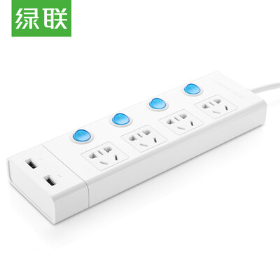 Green UGREEN plug-in plug-in board wiring board drag line board power socket 4 hole control switch dual USB charging 3 m 30238
Green UGREEN plug-in plug-in board wiring board drag line board power socket 4 hole control switch dual USB charging 3 m 30238