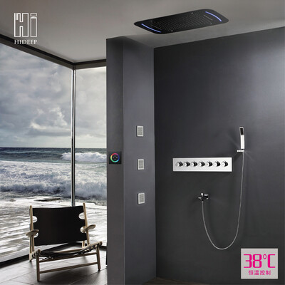 HIDEEP Seven function luxury high quality LED wall-mounted shower set with body jet
HIDEEP Seven function luxury high quality LED wall-mounted shower set with body jet