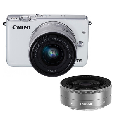 Canon EOS M10 miniature single electric double head kit white zoom EF-M 15-45mm & fixed focus EF-M 22mm f 2 STM
Canon EOS M10 miniature single electric double head kit white zoom EF-M 15-45mm & fixed focus EF-M 22mm f 2 STM
