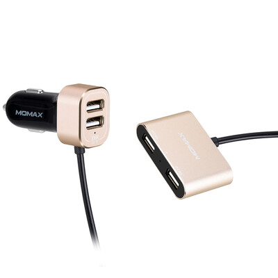 MOMAX UC6 car charger 4USB car charger extension cord car charger output 5V96A 2m length champagne gold
MOMAX UC6 car charger 4USB car charger extension cord car charger output 5V96A 2m length champagne gold