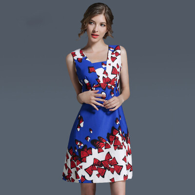 2017 New Fashion Beauty Blue Butterfly Printing Dress Slim A-lineskirt Relaxation Party Office Exercise Women's Dress
2017 New Fashion Beauty Blue Butterfly Printing Dress Slim A-lineskirt Relaxation Party Office Exercise Women's Dress