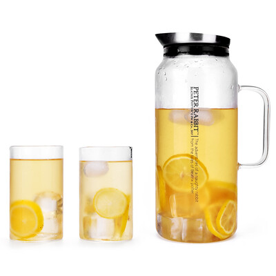 Belt Rabbit Peter Rabbit simple heat-resistant glass cold kettle set large-capacity filter juice bottle water cup cool water bottle 2L glass 380ml 2 PR-T714
Belt Rabbit Peter Rabbit simple heat-resistant glass cold kettle set large-capacity filter juice bottle water cup cool water bottle 2L glass 380ml 2 PR-T714