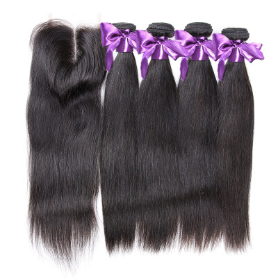 7A Brazilian Virgin Hair Straight 4 Bundles with Closure 100% Unprocessed Human Hair Weave With Lace Closure
7A Brazilian Virgin Hair Straight 4 Bundles with Closure 100% Unprocessed Human Hair Weave With Lace Closure