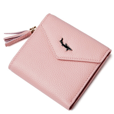 Shark VISHARK ladies wallet short leather tassel wallet multi-card three-fold wallet DS60250611 black
Shark VISHARK ladies wallet short leather tassel wallet multi-card three-fold wallet DS60250611 black