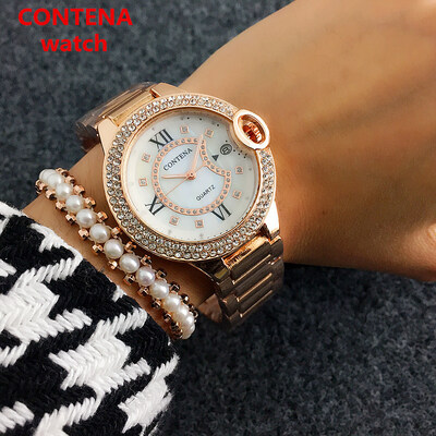 Fashion Elegant Women Quartz Wristwatches CONTENA New Luxury Diamond Dial Calendar Ladies Dress Watches
Fashion Elegant Women Quartz Wristwatches CONTENA New Luxury Diamond Dial Calendar Ladies Dress Watches
