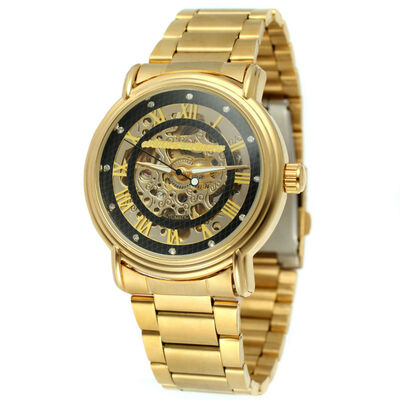 WINNER Royal Series Luxury Golden Stainless Steel Skeleton Wrist Watch Men Mechanical Watches Automatic Watch
WINNER Royal Series Luxury Golden Stainless Steel Skeleton Wrist Watch Men Mechanical Watches Automatic Watch