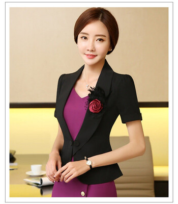 Women single-button blazer OL formal jackets office ladies career outerwear short blazer feminino plus size work wear uniform
Women single-button blazer OL formal jackets office ladies career outerwear short blazer feminino plus size work wear uniform
