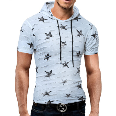 Male 2017 Brand Short Sleeve Hoodie Star Print Hole Hooded T-Shirt Slim Men T-Shirt Tops Fashion Mens Tee Shirt T Shirts
Male 2017 Brand Short Sleeve Hoodie Star Print Hole Hooded T-Shirt Slim Men T-Shirt Tops Fashion Mens Tee Shirt T Shirts