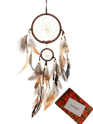 Brown Handmade Beaded Feather Dream Catcher Circular Net For Car Kids Bed Room Wall Hanging Decoration
Brown Handmade Beaded Feather Dream Catcher Circular Net For Car Kids Bed Room Wall Hanging Decoration