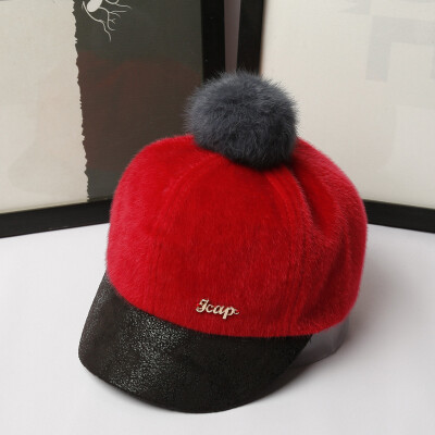 Autumn and winter ladies rabbit hair ball girdle Korean alphabet shopping bar tongue baseball hat
Autumn and winter ladies rabbit hair ball girdle Korean alphabet shopping bar tongue baseball hat