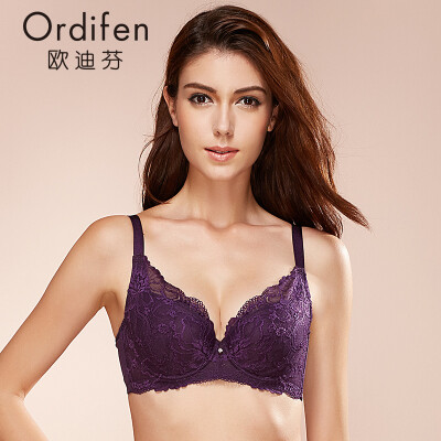 Ou Difen ladies bra gathered big breast bra sexy embroidery 34 cover thin section underwear XB6362 charm purple 75C
Ou Difen ladies bra gathered big breast bra sexy embroidery 34 cover thin section underwear XB6362 charm purple 75C