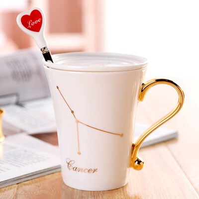 Porcelain soul Korean porcelain couple cups coffee cup with a spoon mug set twelve constellation Cancer
Porcelain soul Korean porcelain couple cups coffee cup with a spoon mug set twelve constellation Cancer