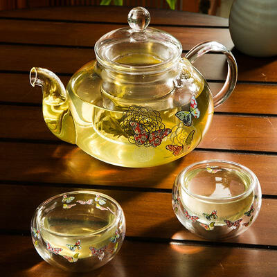A Ting Tea set, American printing, heat-resistant glass, large teapot, a set of pots, two cups
A Ting Tea set, American printing, heat-resistant glass, large teapot, a set of pots, two cups