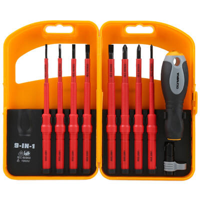 OLYMPIA 1350 8 in 1 electrician insulated screwdriver 1000v high voltage insulated screwdriver set electrician repair kit
OLYMPIA 1350 8 in 1 electrician insulated screwdriver 1000v high voltage insulated screwdriver set electrician repair kit