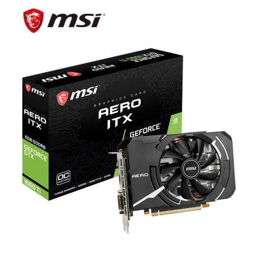 微星（MSI）ITX小钢炮 GeForce GTX 1660 Ti AERO ITX 6G OC 1830MHz GDDR6 电脑独立电竞游戏显卡