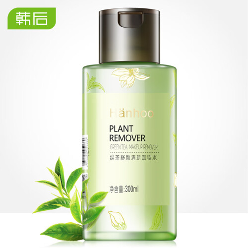 韩后 (Hanhoo) 绿茶舒颜清新卸妆水300ml（脸部温和深层清洁无刺激油女学生眼唇卸妆液 补水保湿）