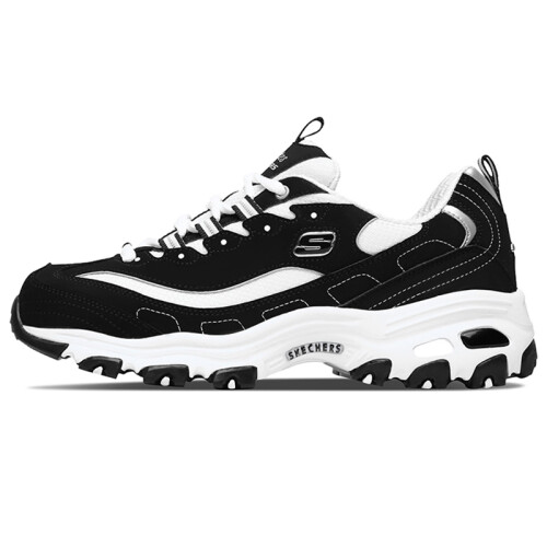 斯凯奇SKECHERS 女 LIFESTYLE SPORT D'LITES系列时尚绑带运动鞋 运动 休闲鞋 66666179/BKW 37码 US7码