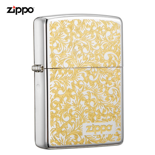 之宝(Zippo)打火机 唐草金色 镜面蚀刻填充ZBT-2-23a 煤油防风火机