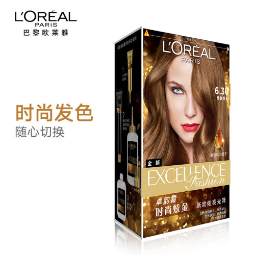 京东超市欧莱雅（LOREAL）卓韵霜时尚炫金染发霜6.30号（炫韵棕金）（金色系）