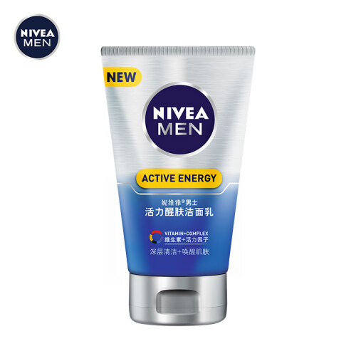 妮维雅(NIVEA)男士活力醒肤洁面乳100g（洗面奶 护肤化妆品）